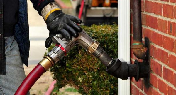 Fuel oil delivery to a home in Commack, NY